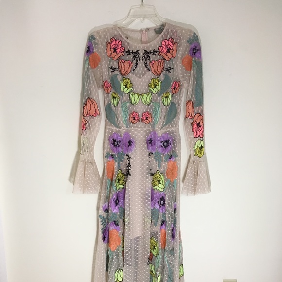 asos edition maternity embroidered floral maxi dress in dobby spot